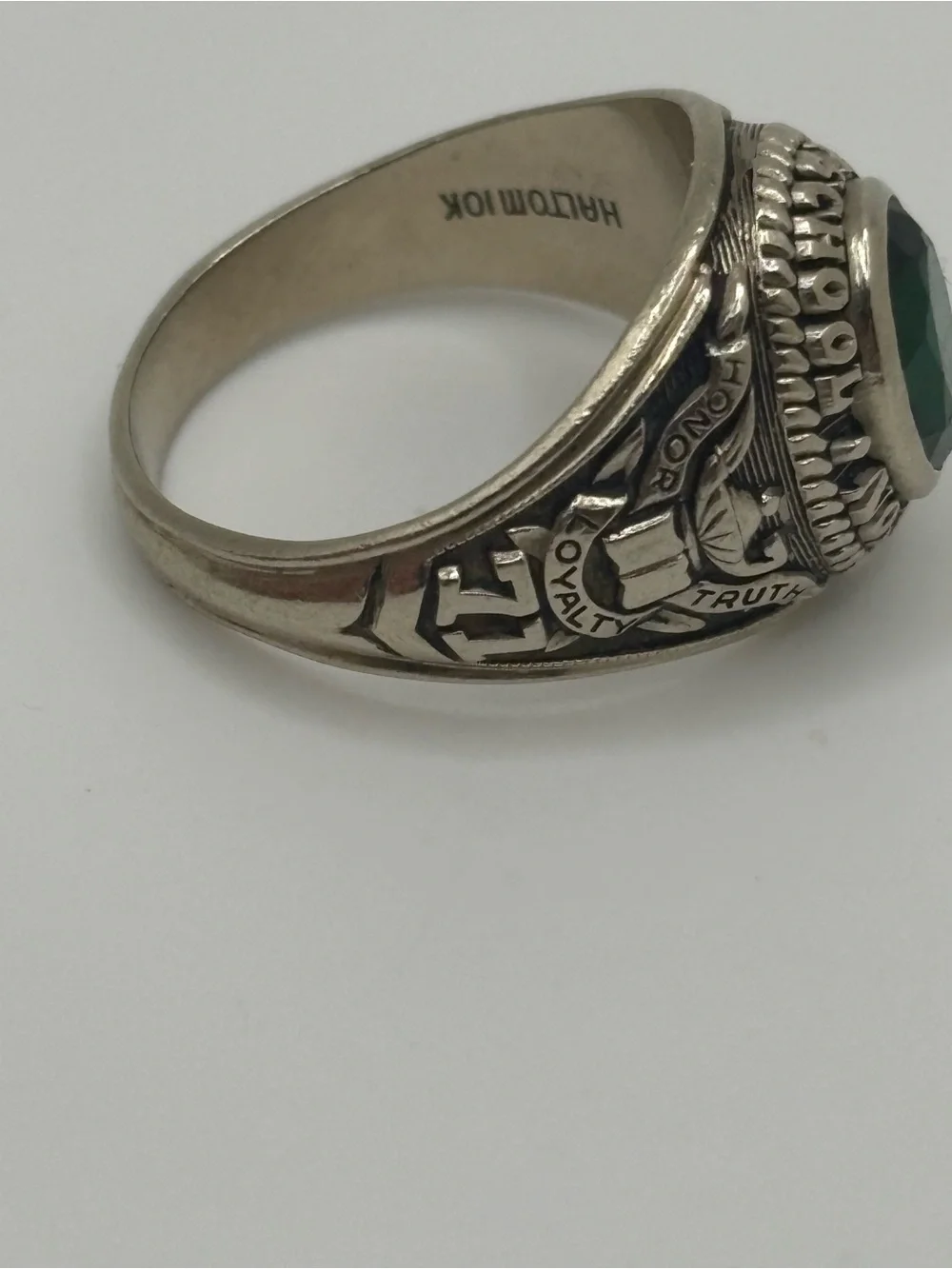 1971 Arlington High School Haltom 10K White Gold Class Ring Sz 7 7g Vintage